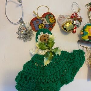 Vintage Small Christmas Holiday Ornaments Mismatch See Pictures Lot Of 9